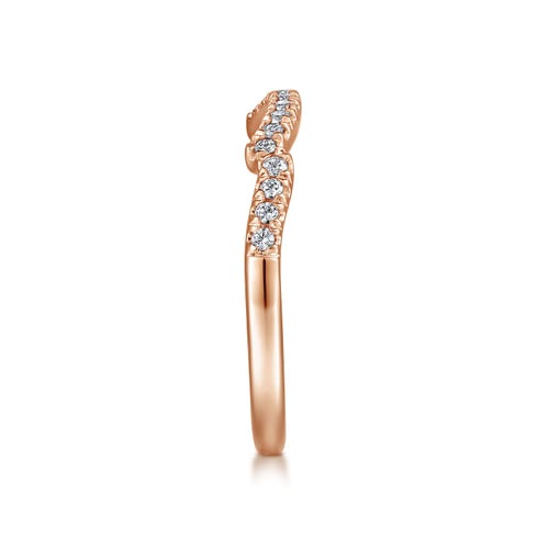 Vintage 14K Rose Gold Diamond Matching Wedding Band
