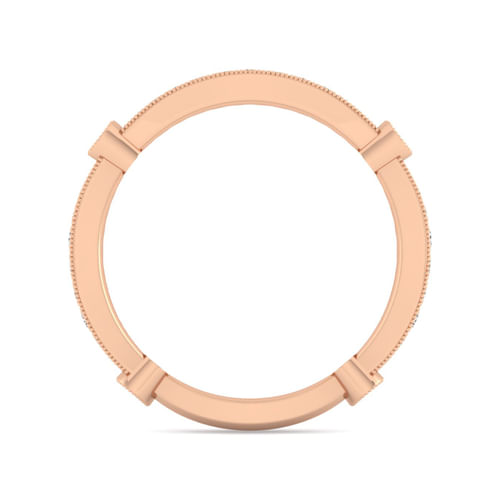Vintage 14K Rose Gold Diamond Matching Wedding Band