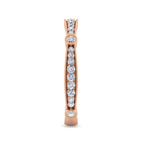 Vintage 14K Rose Gold Diamond Matching Wedding Band
