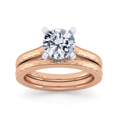 Vintage 14K Rose Gold Matching Wedding Band
