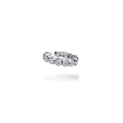 Vintage 14K White Gold 15mm Diamond Ear Cuff