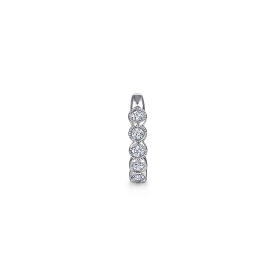 Vintage 14K White Gold 15mm Diamond Ear Cuff angle 2
