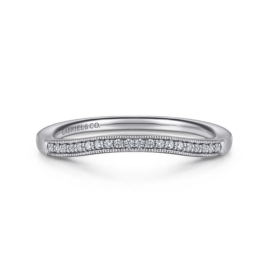 Gabriel - Vintage 14K White Gold Diamond Matching Wedding Band