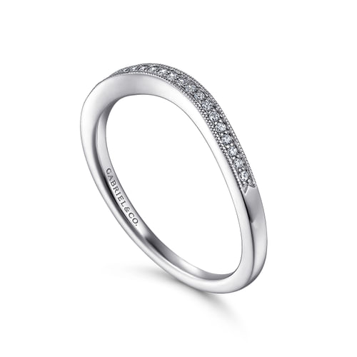 Vintage 14K White Gold Diamond Matching Wedding Band