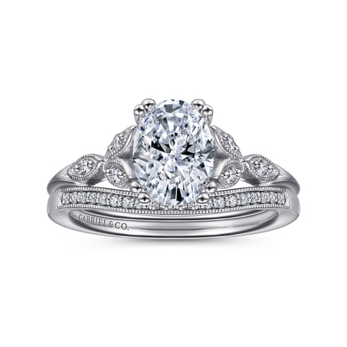 Vintage 14K White Gold Diamond Matching Wedding Band