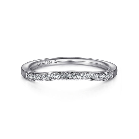 Gabriel - Vintage 14K White Gold Diamond Matching Wedding Band