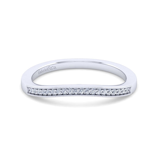 Gabriel - Vintage 14K White Gold Diamond Matching Wedding Band