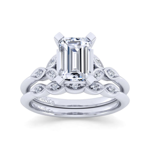 Vintage 14K White Gold Diamond Matching Wedding Band