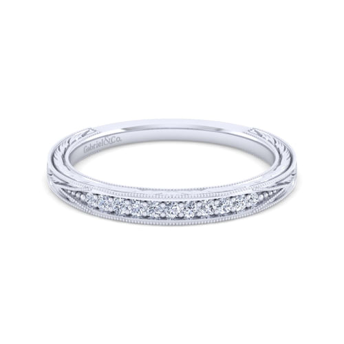 Vintage 14K White Gold Diamond Matching Wedding Band