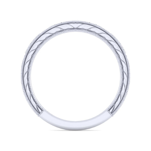 Vintage 14K White Gold Diamond Matching Wedding Band