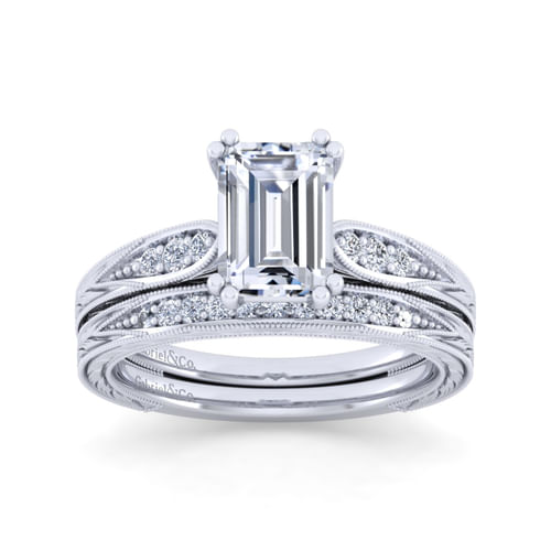 Vintage 14K White Gold Diamond Matching Wedding Band