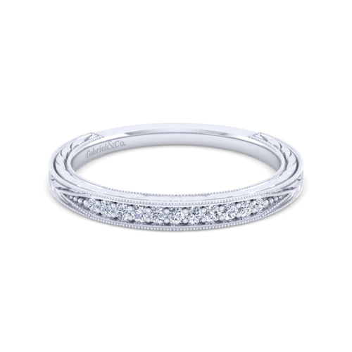 Vintage 14K White Gold Diamond Matching Wedding Band