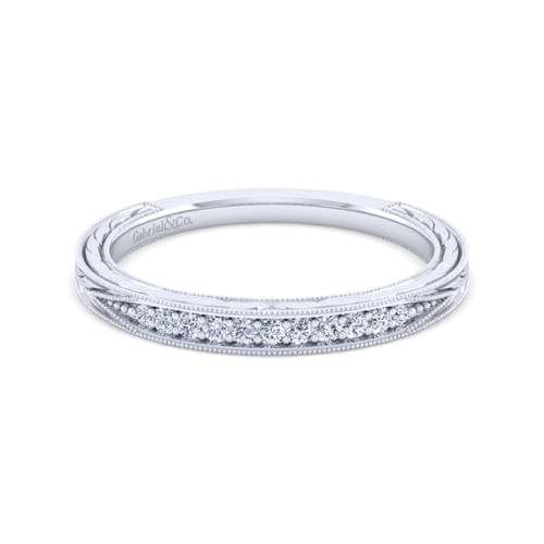 Vintage 14K White Gold Diamond Matching Wedding Band