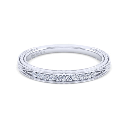 Vintage 14K White Gold Diamond Matching Wedding Band