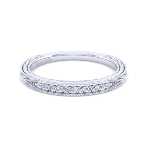 Vintage 14K White Gold Diamond Matching Wedding Band