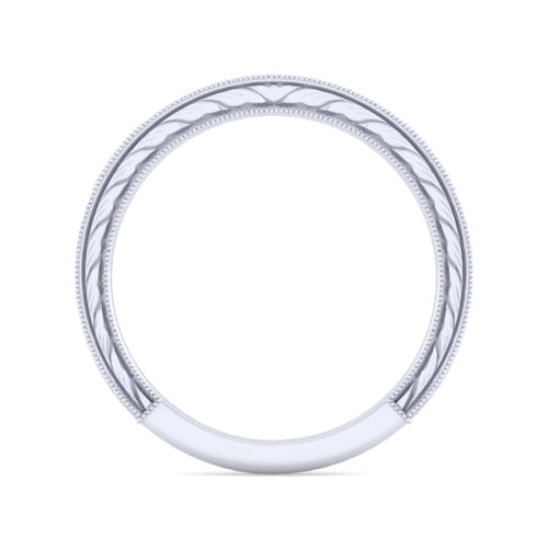 Vintage 14K White Gold Diamond Matching Wedding Band
