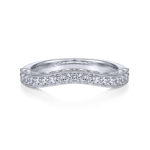 Vintage 14K White Gold Diamond Matching Wedding Band