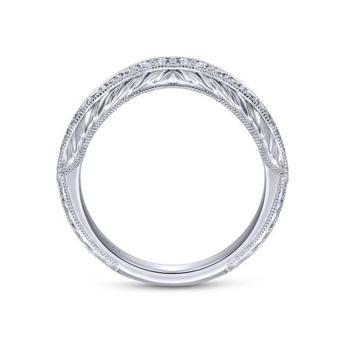 Vintage 14K White Gold Diamond Matching Wedding Band