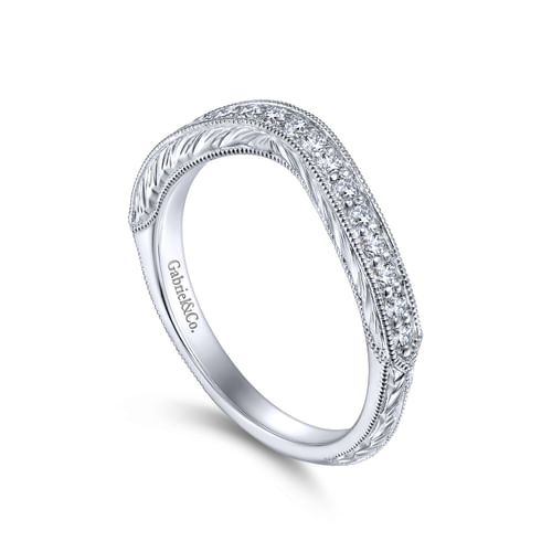 Vintage 14K White Gold Diamond Matching Wedding Band