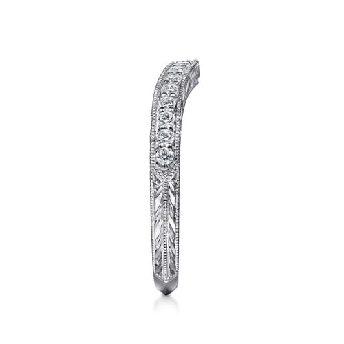 Vintage 14K White Gold Diamond Matching Wedding Band