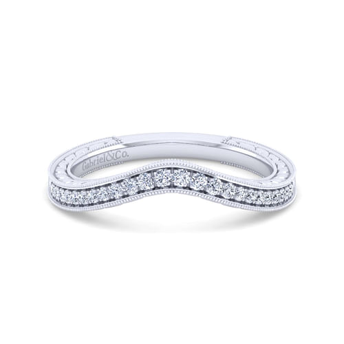 Vintage 14K White Gold Diamond Matching Wedding Band