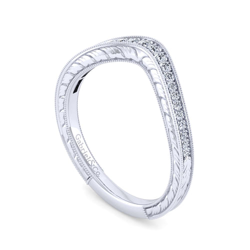 Vintage 14K White Gold Diamond Matching Wedding Band