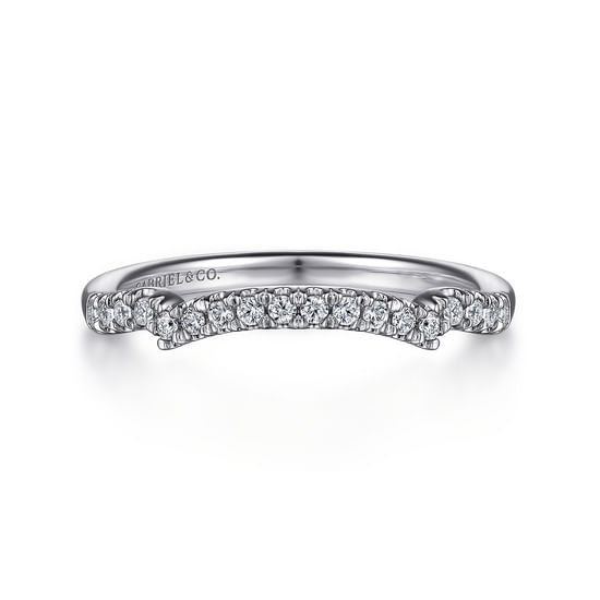 Gabriel - Vintage 14K White Gold Diamond Matching Wedding Band