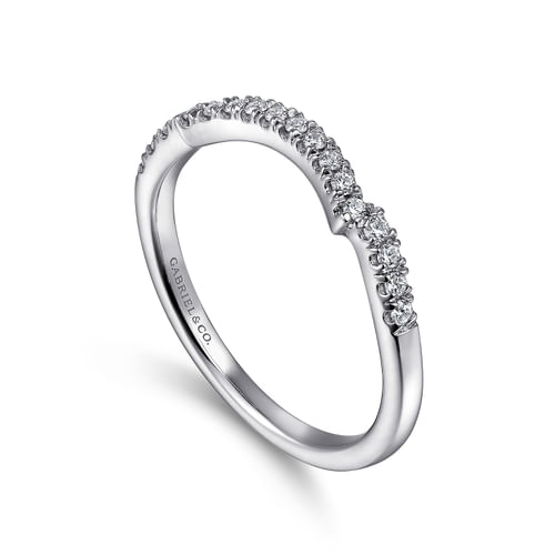 Vintage 14K White Gold Diamond Matching Wedding Band