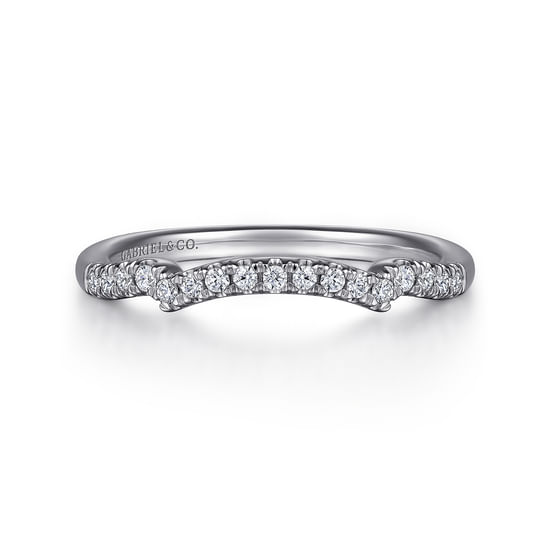 Gabriel - Vintage 14K White Gold Diamond Matching Wedding Band