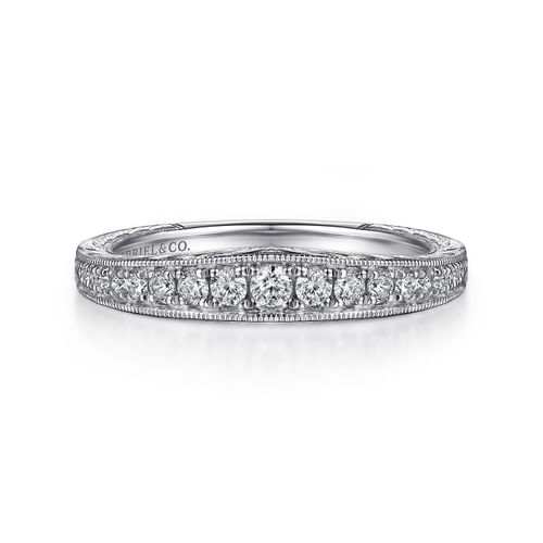 Vintage 14K White Gold Diamond Matching Wedding Band
