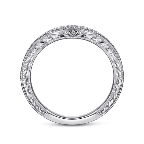 Vintage 14K White Gold Diamond Matching Wedding Band