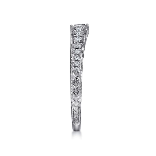 Vintage 14K White Gold Diamond Matching Wedding Band