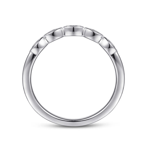 Vintage 14K White Gold Diamond Matching Wedding Band