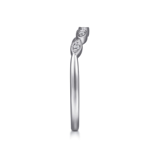 Vintage 14K White Gold Diamond Matching Wedding Band