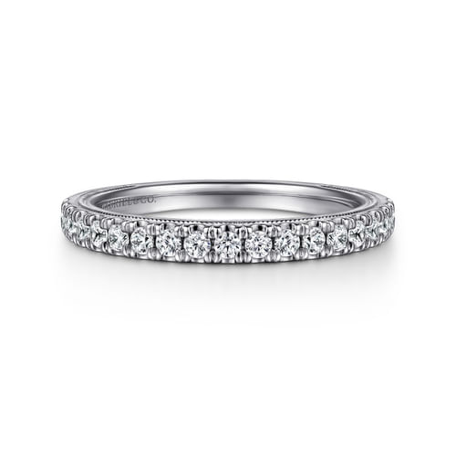 Vintage 14K White Gold Diamond Matching Wedding Band