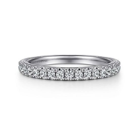 Gabriel - Vintage 14K White Gold Diamond Matching Wedding Band