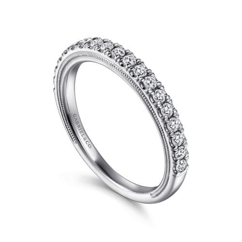 Vintage 14K White Gold Diamond Matching Wedding Band