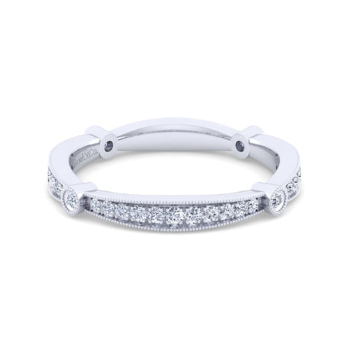 Vintage 14K White Gold Diamond Matching Wedding Band