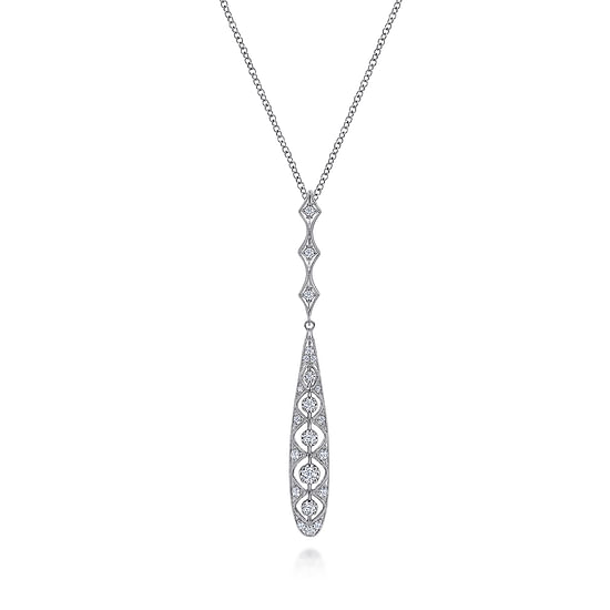 Gabriel - Vintage 14K White Gold Diamond Necklace