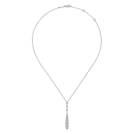 Vintage 14K White Gold Diamond Necklace angle 2 Vintage 14K White Gold Diamond Necklace angle 2