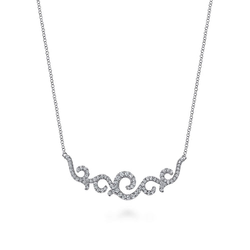 Vintage 14K White Gold Diamond Necklace