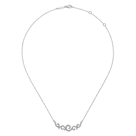 Vintage 14K White Gold Diamond Necklace angle 2 Vintage 14K White Gold Diamond Necklace angle 2