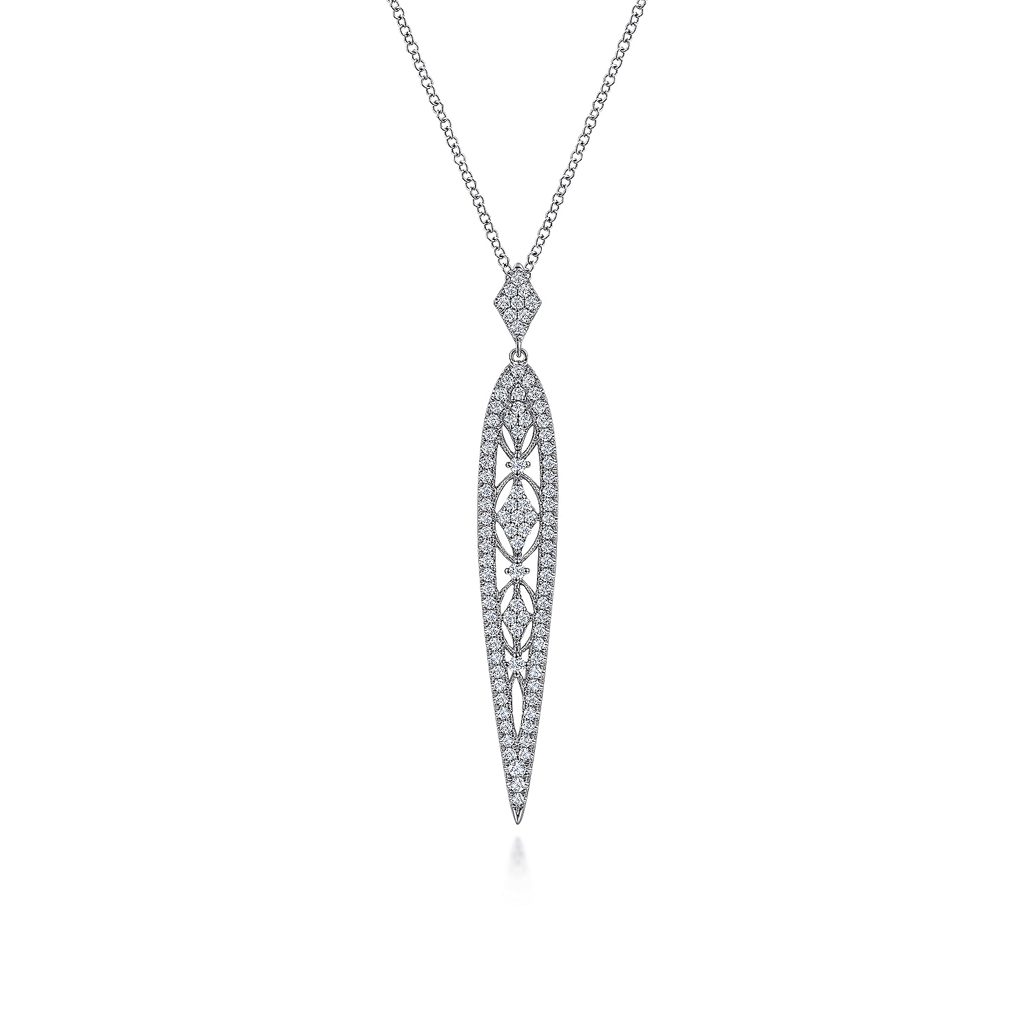 Gabriel - Vintage 14K White Gold Diamond Pendant Necklace