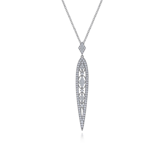 Gabriel - Vintage 14K White Gold Diamond Pendant Necklace