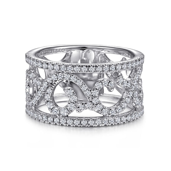 Gabriel - Vintage 14K White Gold Diamond Ring