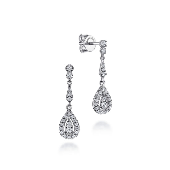 Gabriel - Vintage 14K White Gold Diamond Stud Earrings