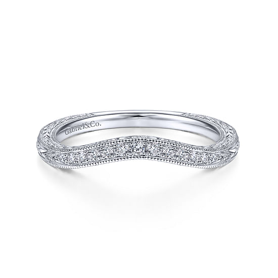 Gabriel - Vintage 14K White Gold Matching Wedding Band