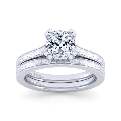 Vintage 14K White Gold Matching Wedding Band