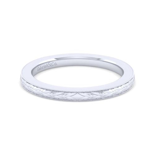 Vintage 14K White Gold Matching Wedding Band