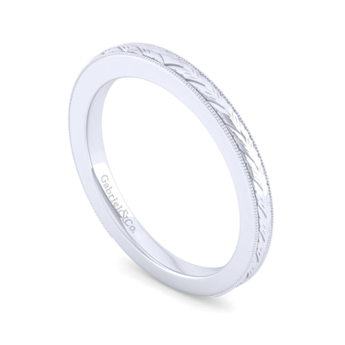 Vintage 14K White Gold Matching Wedding Band